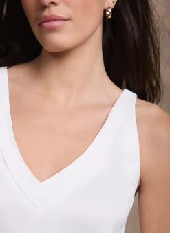 White Trim Detail Camisole Top