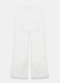 White Utility Chino Wide Leg Trousers
