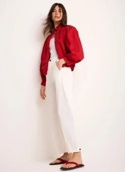 White Washed Barrel Leg Chino Trousers
