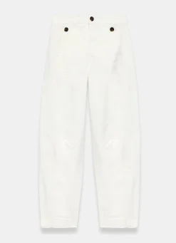 White Washed Barrel Leg Chino Trousers