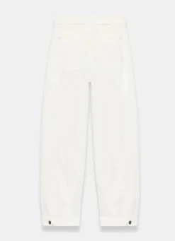 White Washed Barrel Leg Chino Trousers