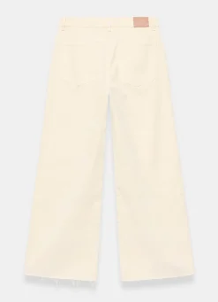 Yellow Ankle Wide Leg Jeans