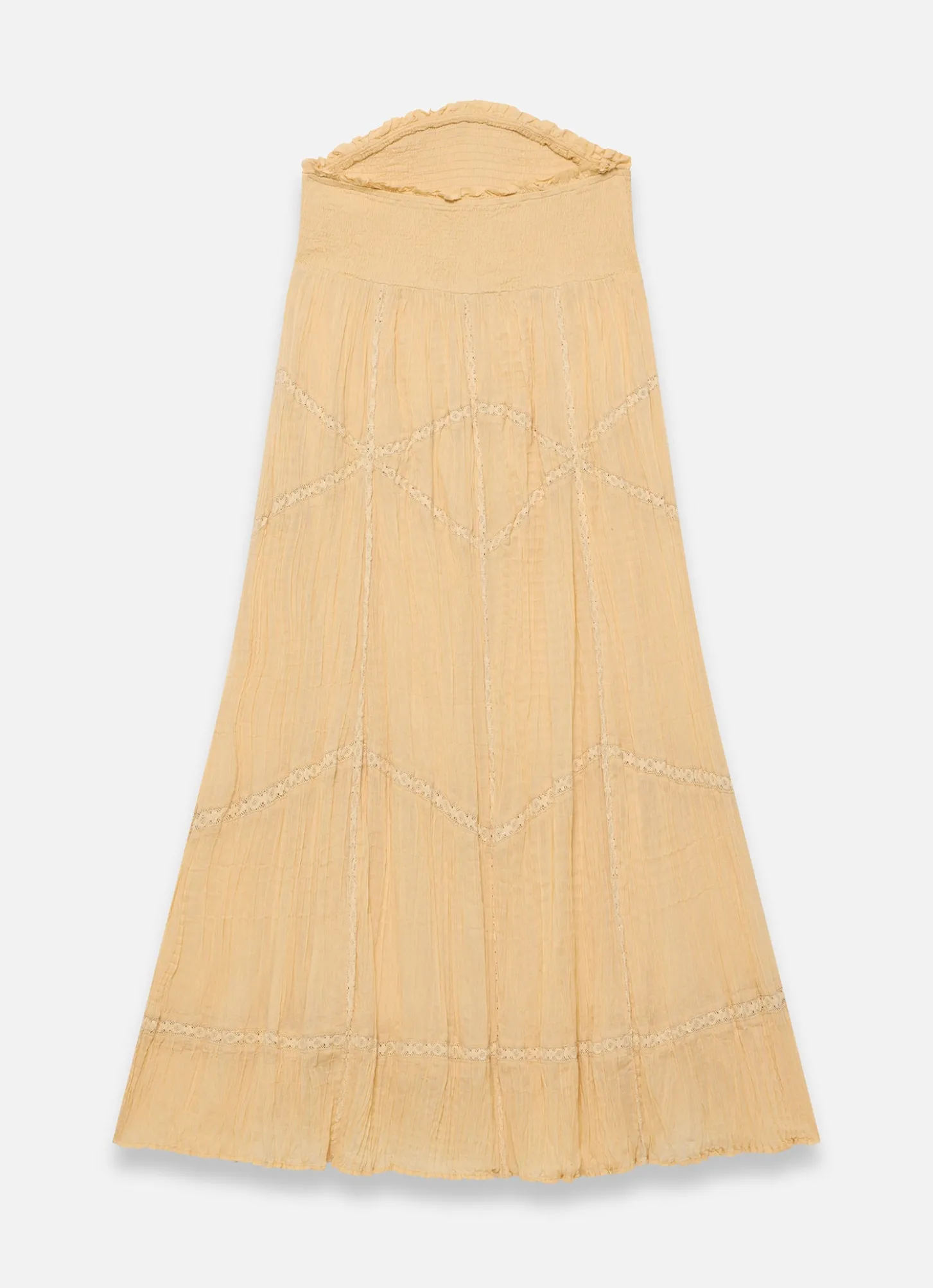 Yellow Cotton Bandeau Midi Dress