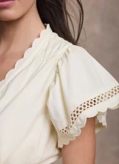 Yellow Cotton Ruffle Maxi Dress
