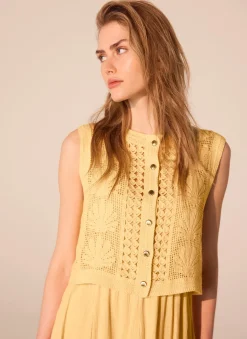 Yellow Crochet Shell Maxi Dress