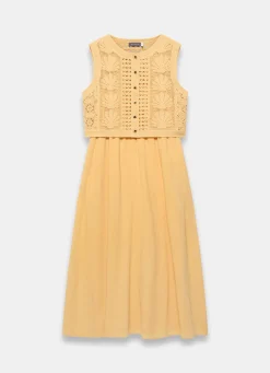 Yellow Crochet Shell Maxi Dress