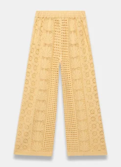 Yellow Crochet Shell Trousers