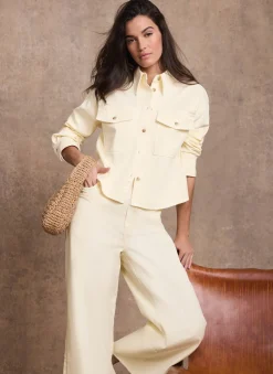 Yellow Denim Cropped Shirt