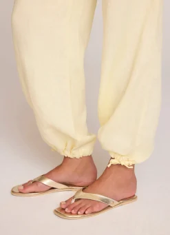 Yellow Linen Balloon Trousers