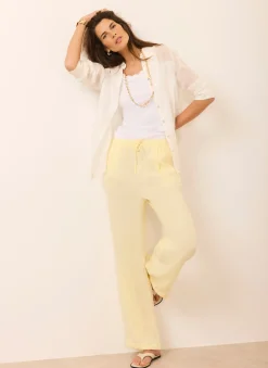 Yellow Linen Balloon Trousers