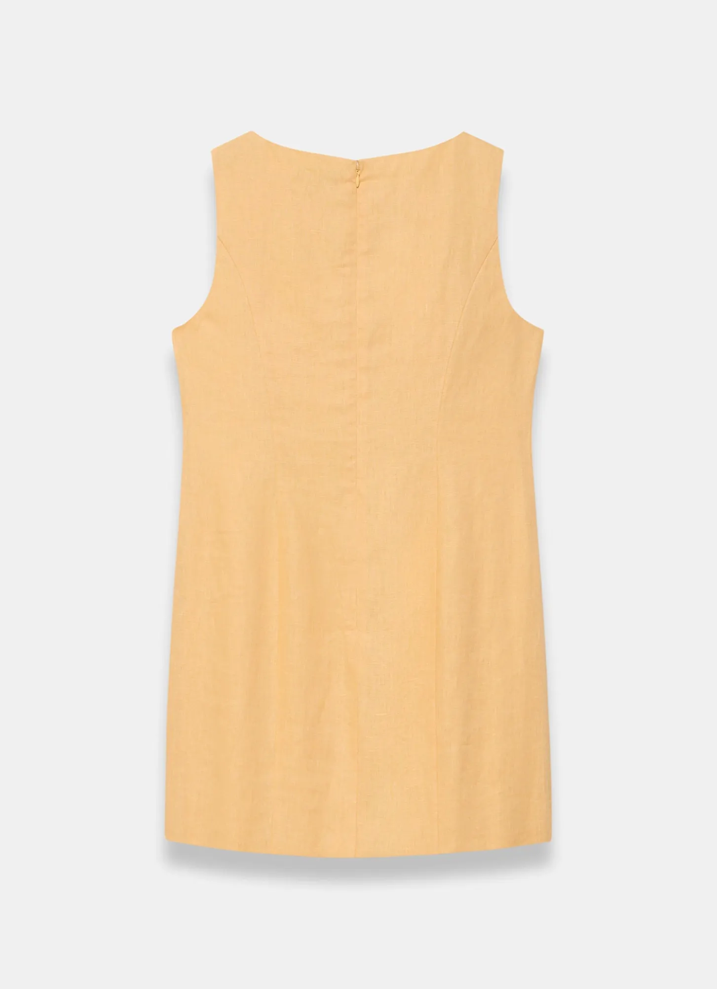 Yellow Linen Beaded Mini Dress