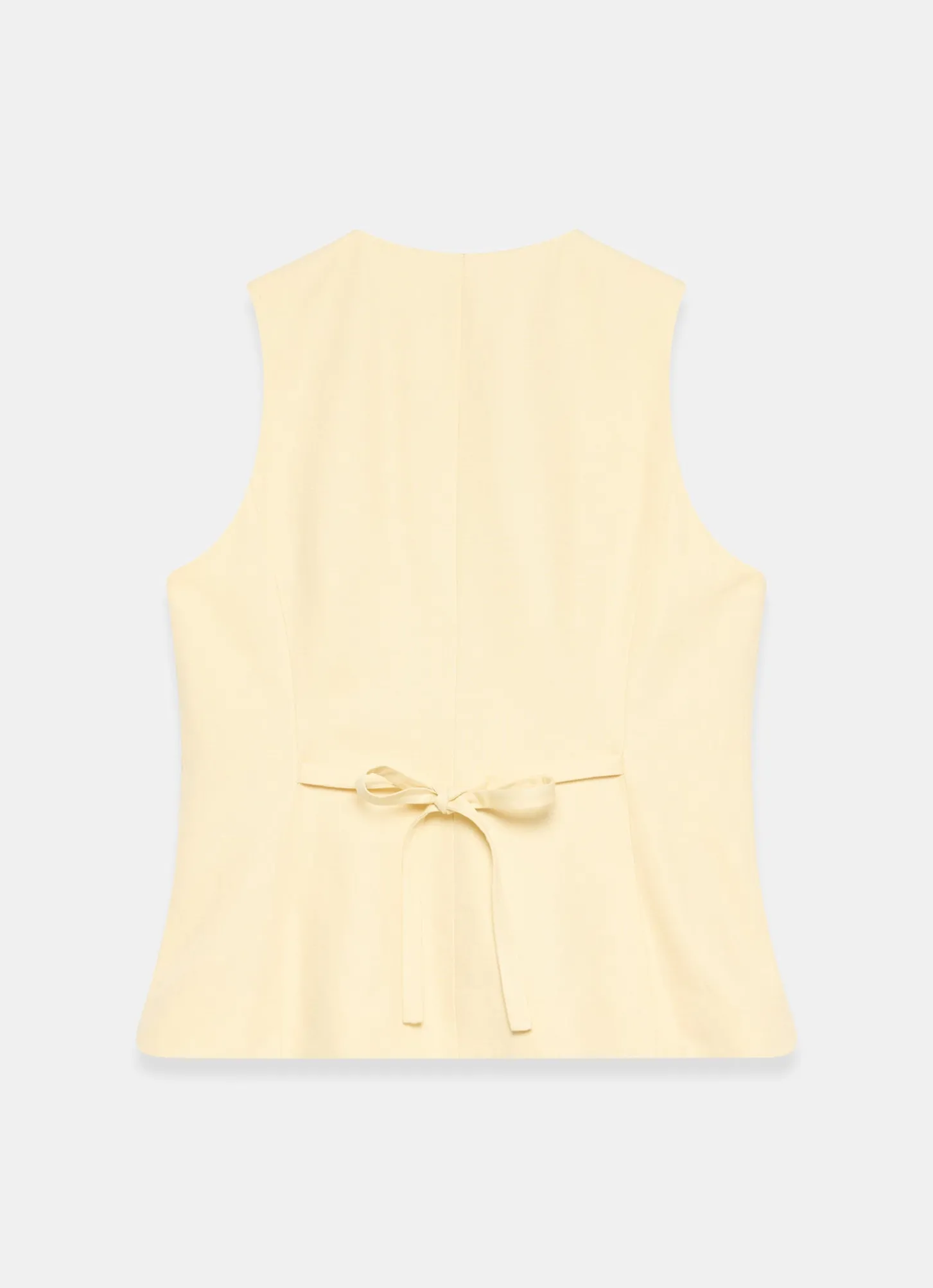 Yellow Linen Blend Longline Waistcoat