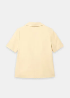 Yellow Linen Blend Short Sleeve Blazer