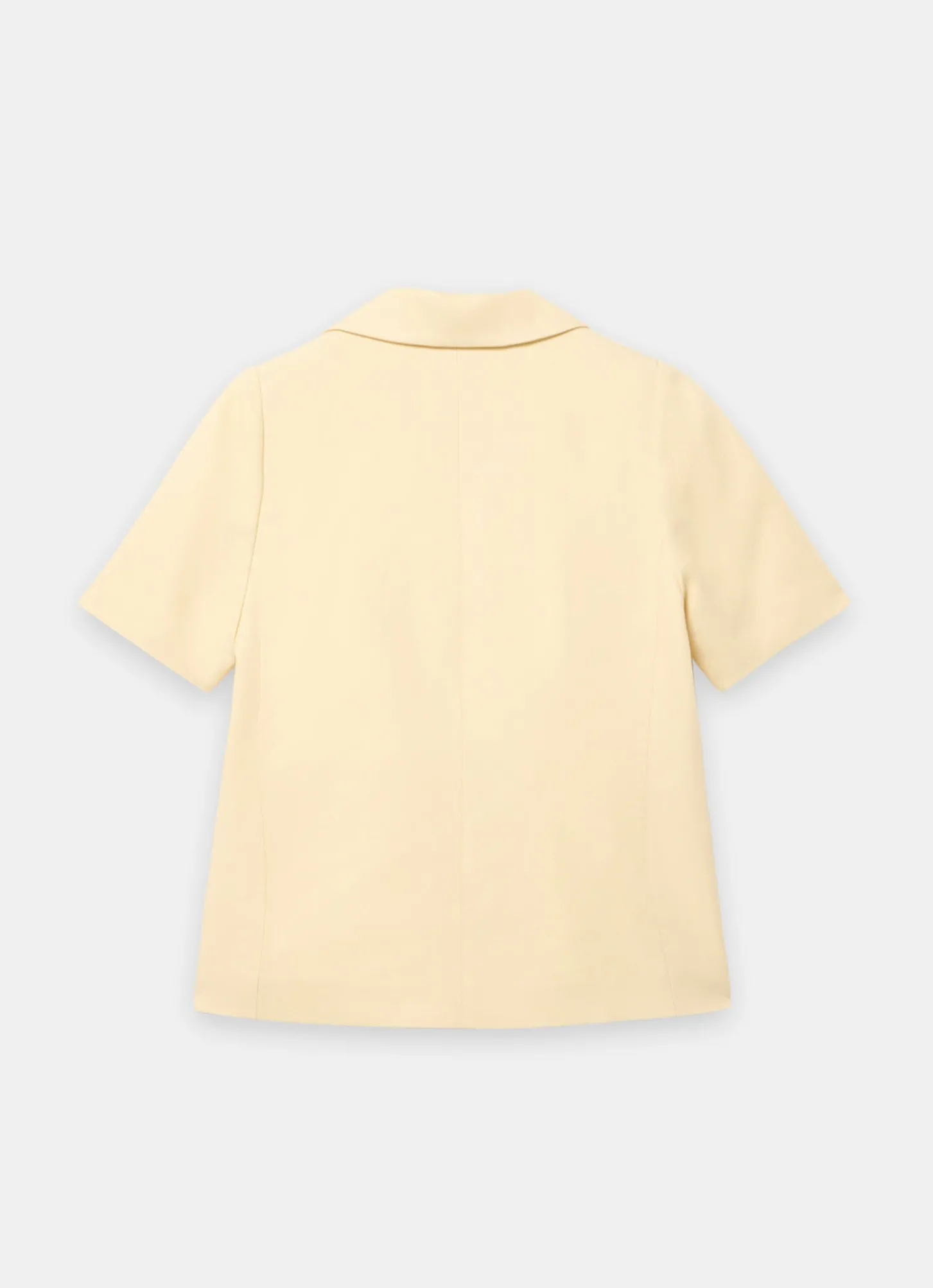 Yellow Linen Blend Short Sleeve Blazer