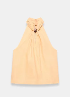 Yellow Linen Halter Top
