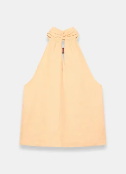 Yellow Linen Halter Top