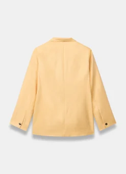 Yellow Ramie Single Breasted Blazer