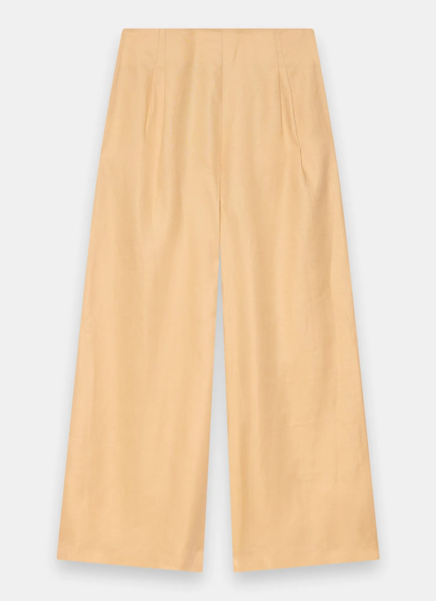Yellow Ramie Wide Leg Trousers