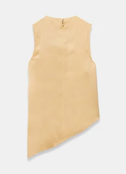 Yellow Satin Asymmetric Top