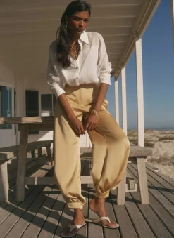 Yellow Satin Balloon Trousers