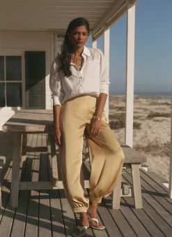Yellow Satin Balloon Trousers