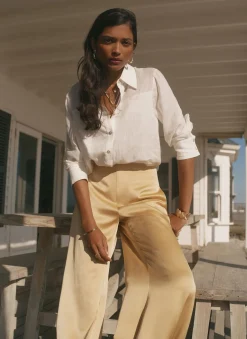 Yellow Satin Balloon Trousers