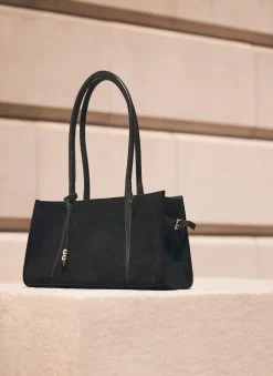 Zita Black Suede Shoulder Bag