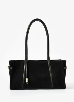 Zita Black Suede Shoulder Bag