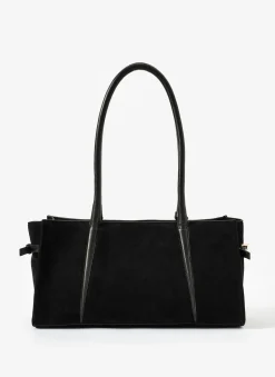 Zita Black Suede Shoulder Bag
