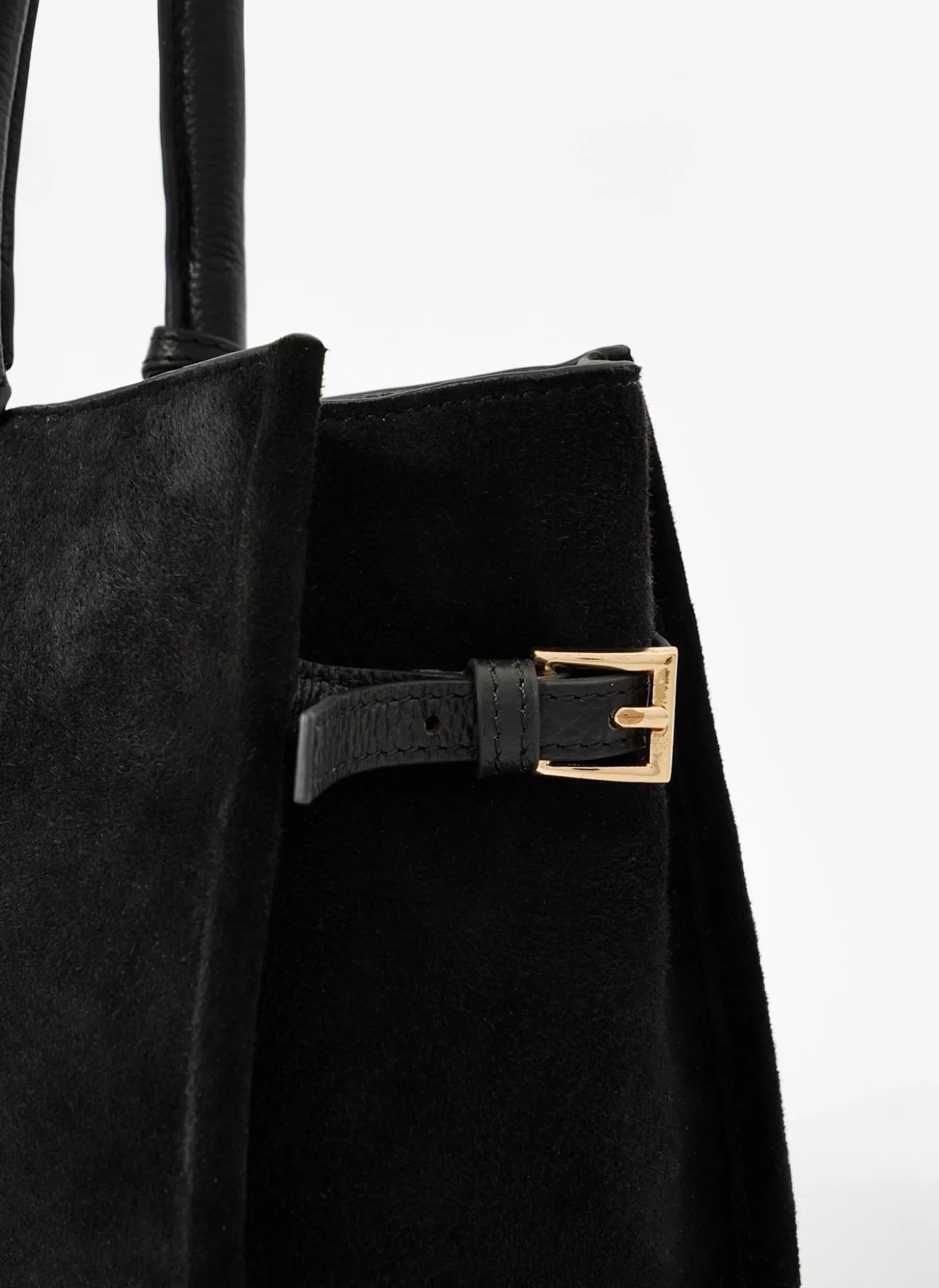 Zita Black Suede Shoulder Bag