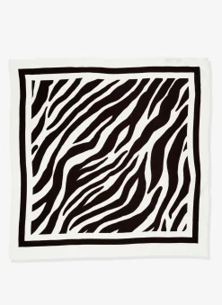 Zoe Zebra Print Satin Square Scarf