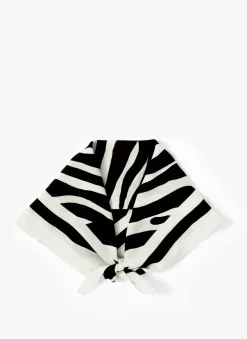 Zoe Zebra Print Satin Square Scarf